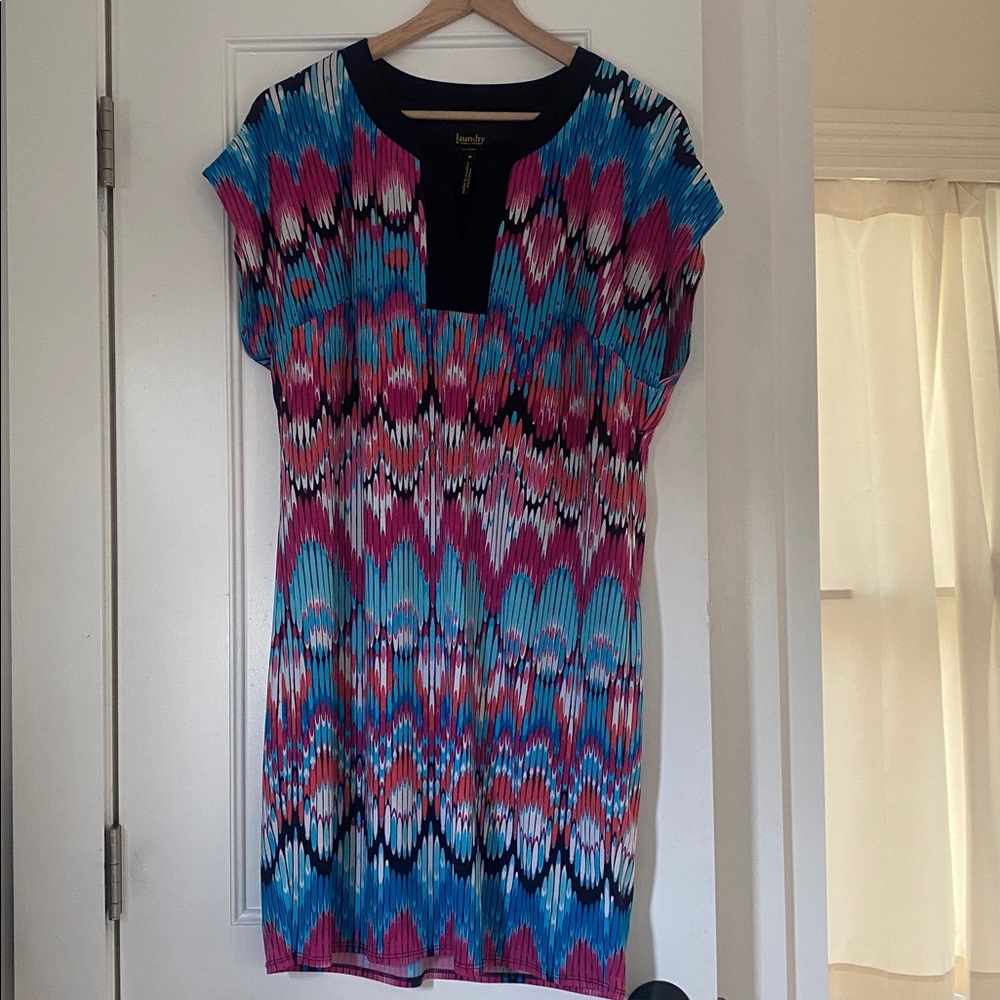 Laundry By Shelli Segal Navy and Pink Dress